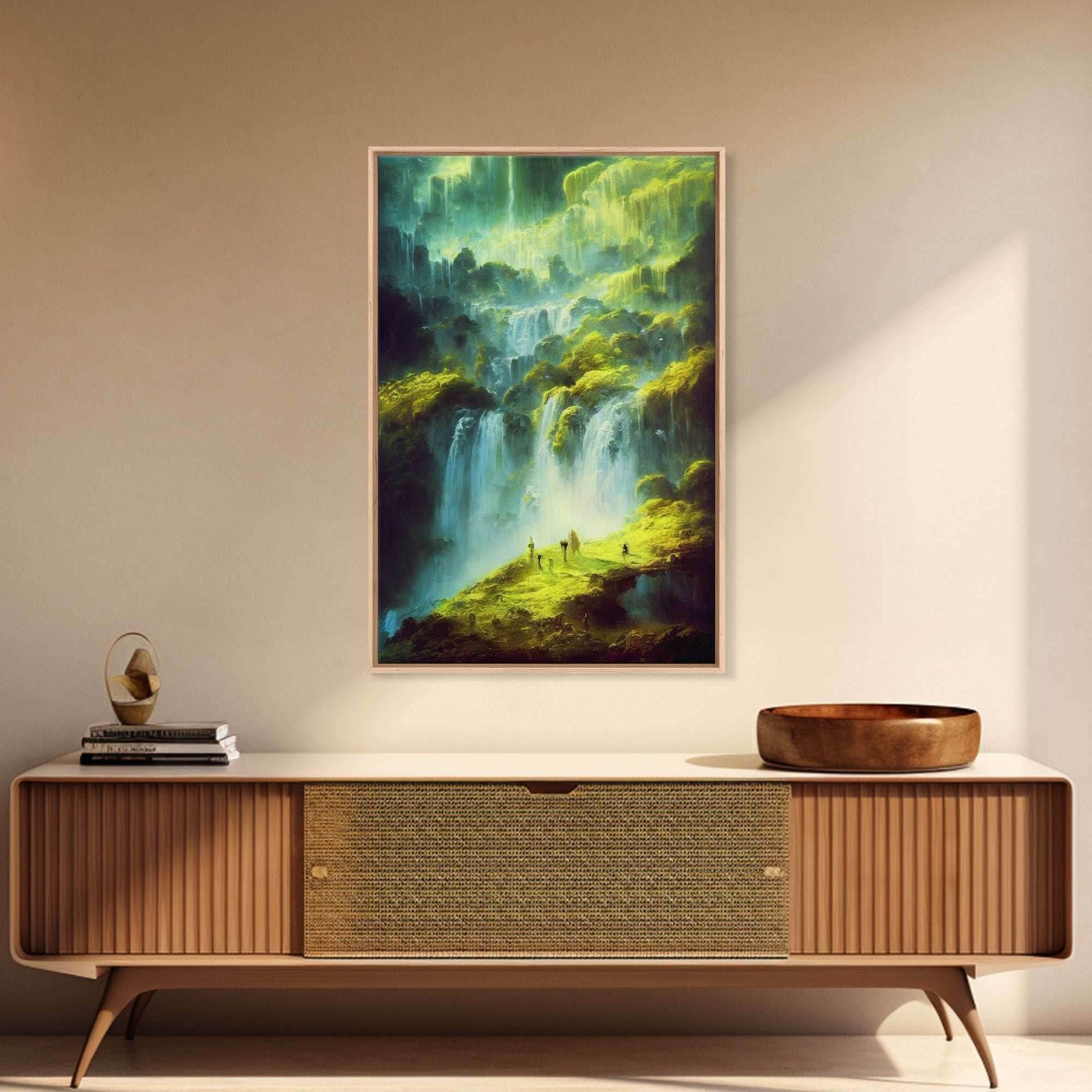 High Fantasy RPG concept art, Fantasy Landscape, Framed Canvas Print, Ready To Hang Framed Wall Art, Living Room Wall Decor - 8x12 Inches / Gallery Wrap Canvas - Ready To Hang