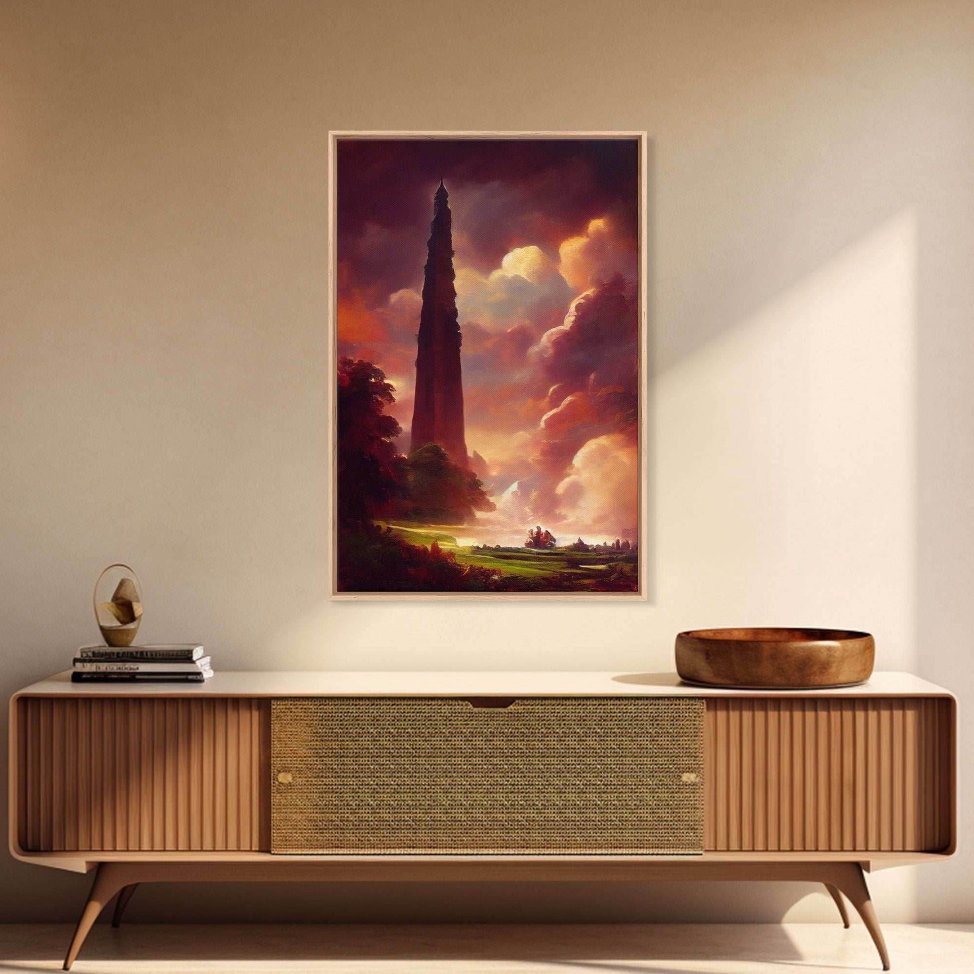 Dark Tower, High Fantasy Art Canvas Print, unique wall art, fantasy concept art - 8x12 Inches / Gallery Wrap Canvas - Ready To Hang