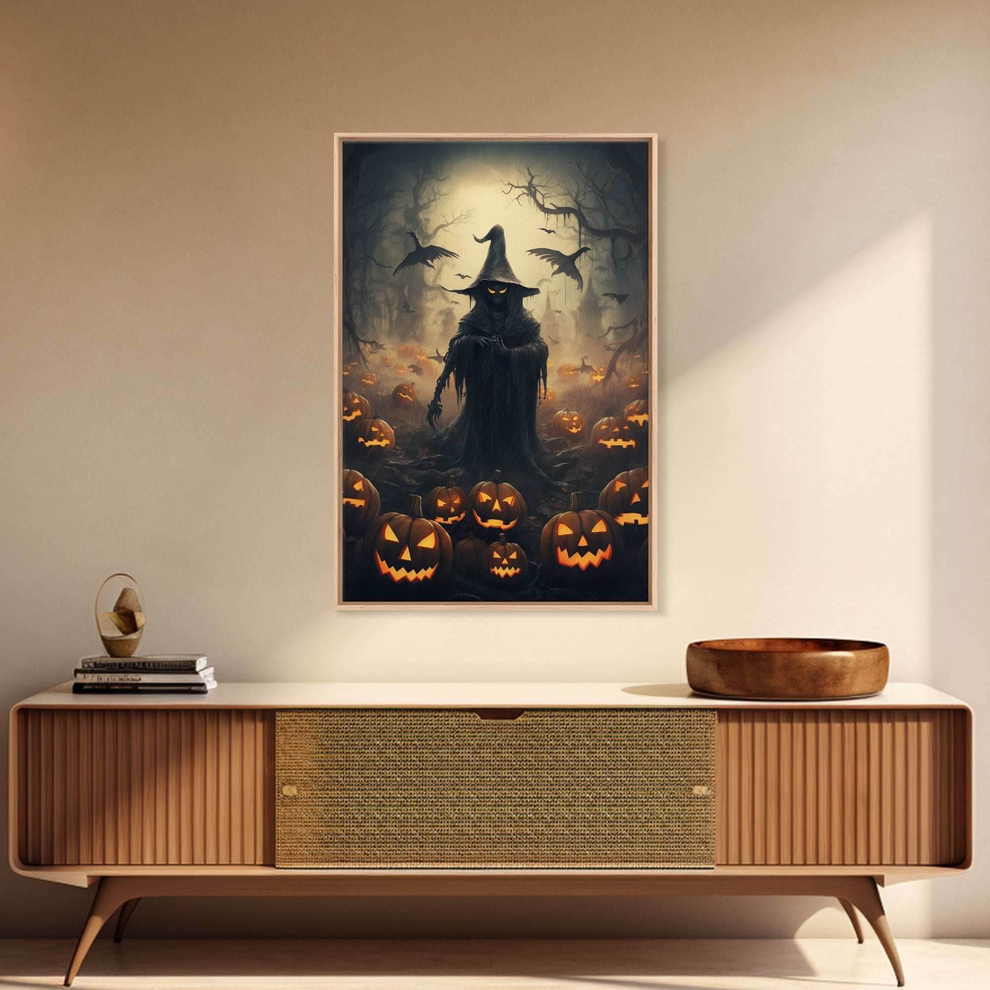 Halloween Art Print, Dark Fantasy Art, Dark Wall Art, Spooky Decor, Goth Decor, Canvas Print, Wall Art, Vertical Print, Creepy Wall Art - 8x12 Inches / Gallery Wrap Canvas - Ready To Hang