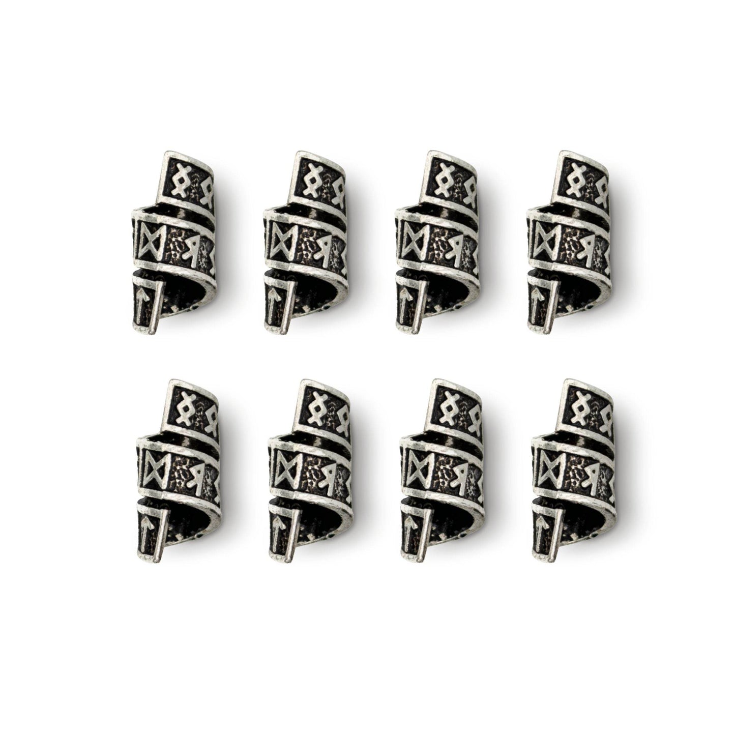 Rune Beard Rings - (Silver - 4) - 