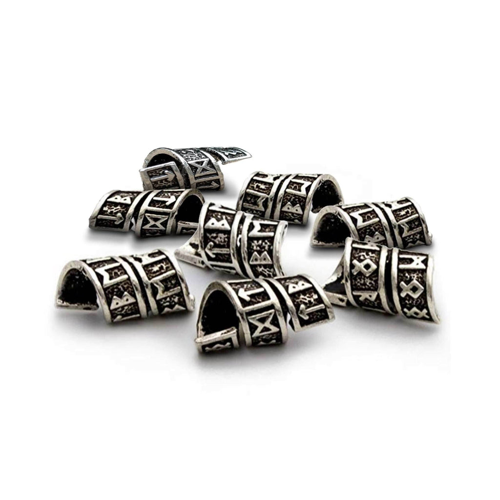 Rune Beard Rings - (Silver - 4) - 