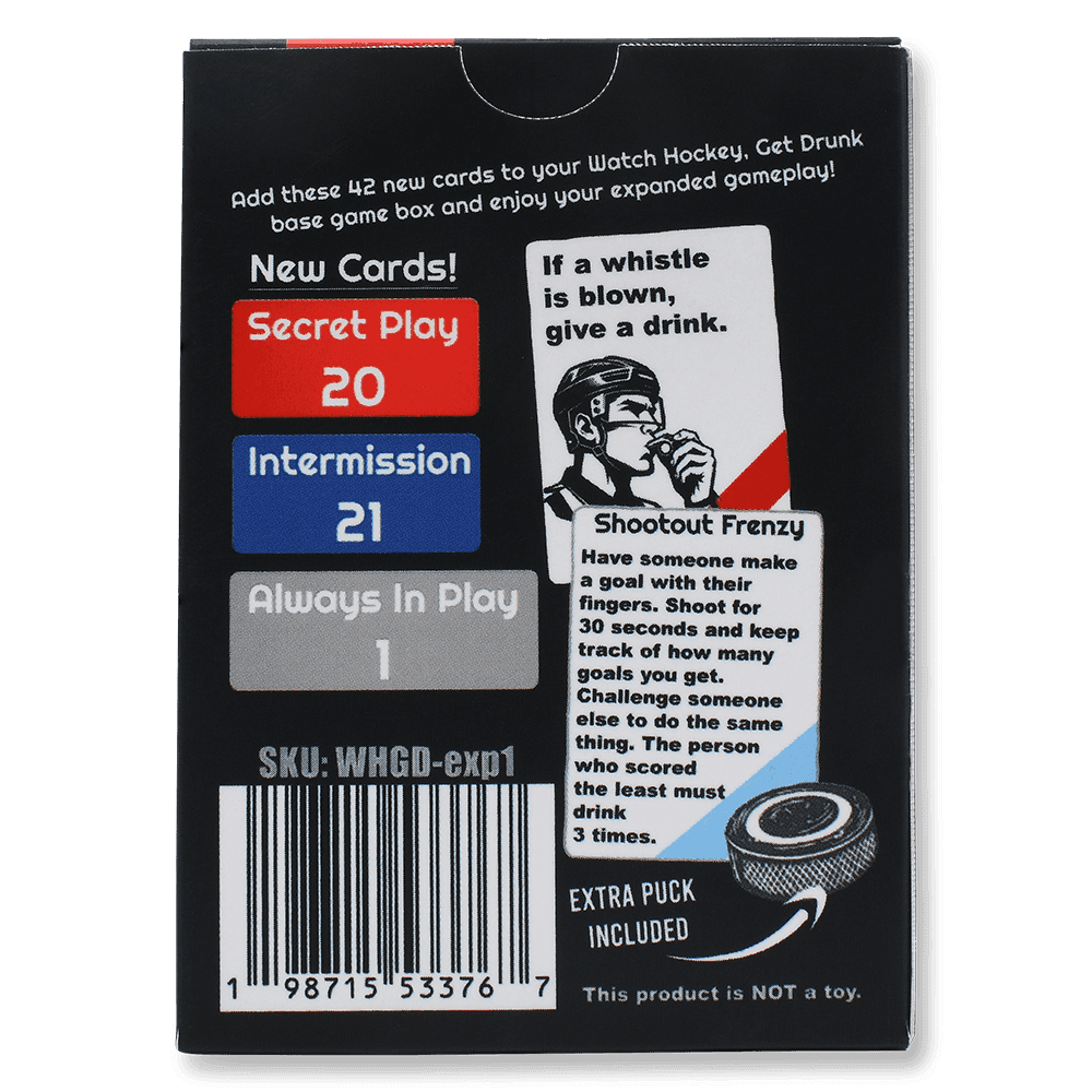 Secrets and Shootouts EXPANSION PACK for Watch Hockey, Get Drunk - 