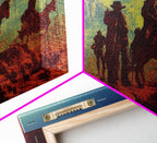 Space Cowboys, Wildwest Scifi Mashup Fantasy Art, framed canvas print, ready to hang framed wall art - 10x20 Inches / Gallery Wrap Canvas - Ready To Hang