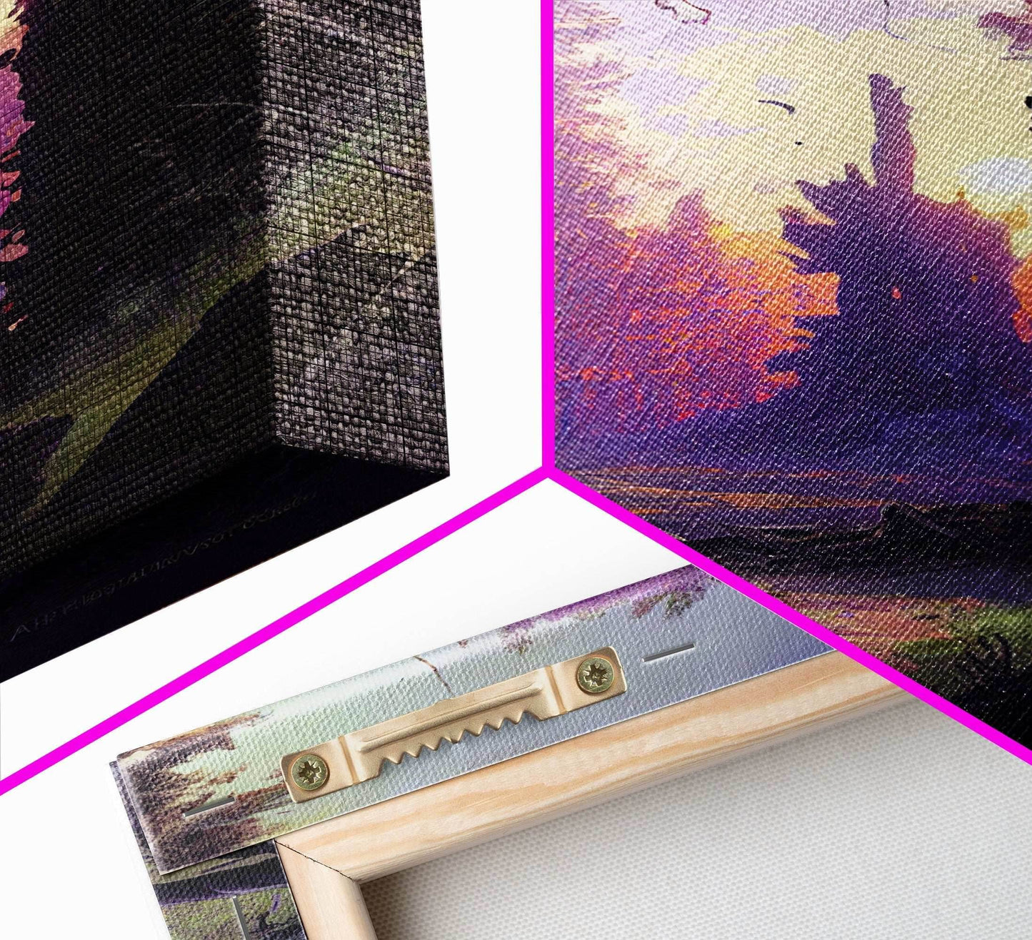 Portal to another world, purple fantasy art, watercolor, RPG concept art, framed canvas print - 8x12 Inches / Gallery Wrap Canvas - Ready To Hang