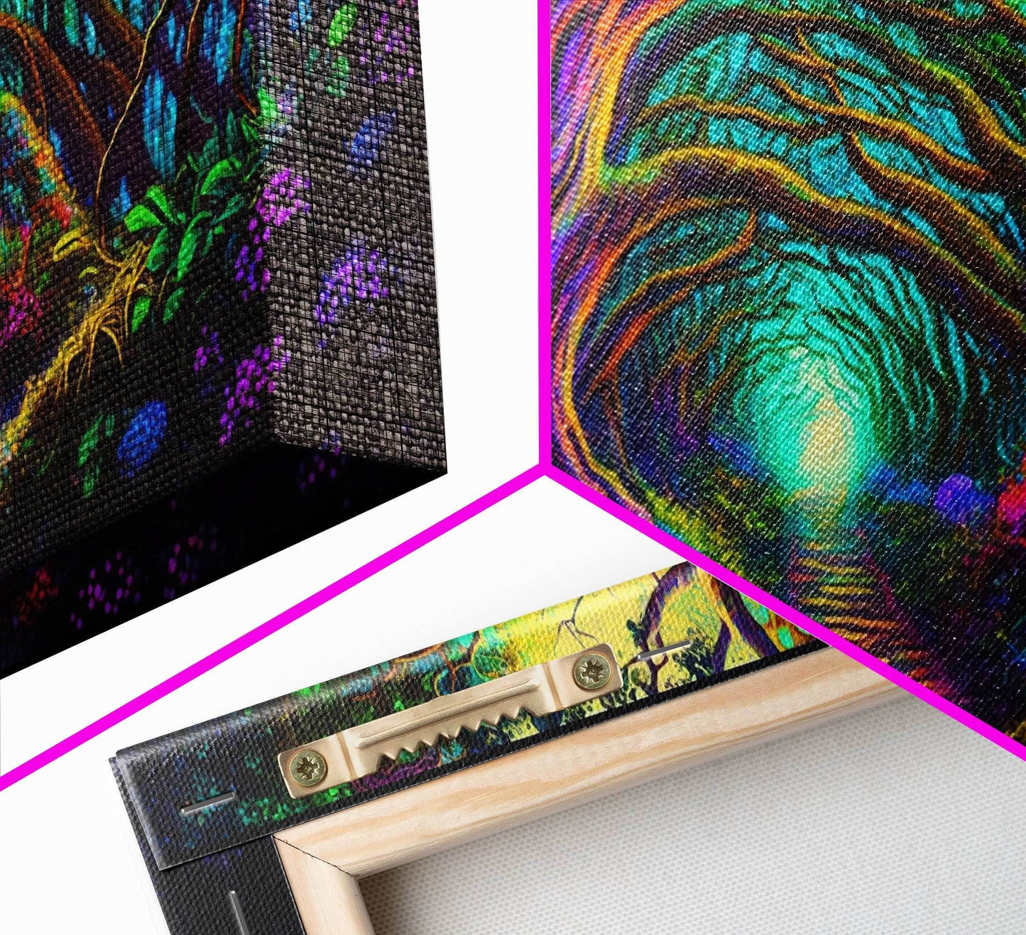 Fantasy wall art, canvas print, magical forest, fantasy landscape art, ready to hang wall art, magical glowing forest fantasy art - 10x20 Inches / Gallery Wrap Canvas - Ready To Hang
