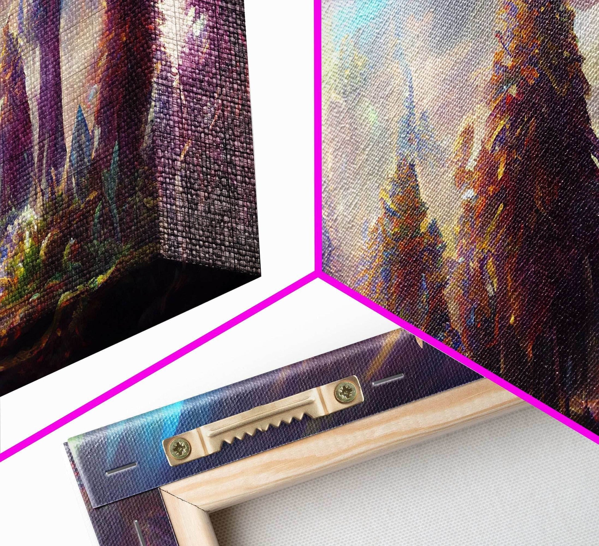 Psychedelic wall art canvas print, trippy wall art, Panoramic nature landscape wall art, fantasy art - 10x20 Inches / Gallery Wrap Canvas - Ready To Hang