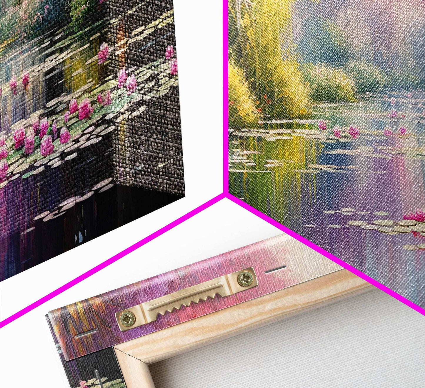 Fantasy Art, Lake Wall Print, Water Lilies Wall Art, Trees Wall Art, Panoramic Art, Wall Art, Canvas Art, Landscape Art, Long Wall Art - 10x20 Inches / Gallery Wrap Canvas - Ready To Hang