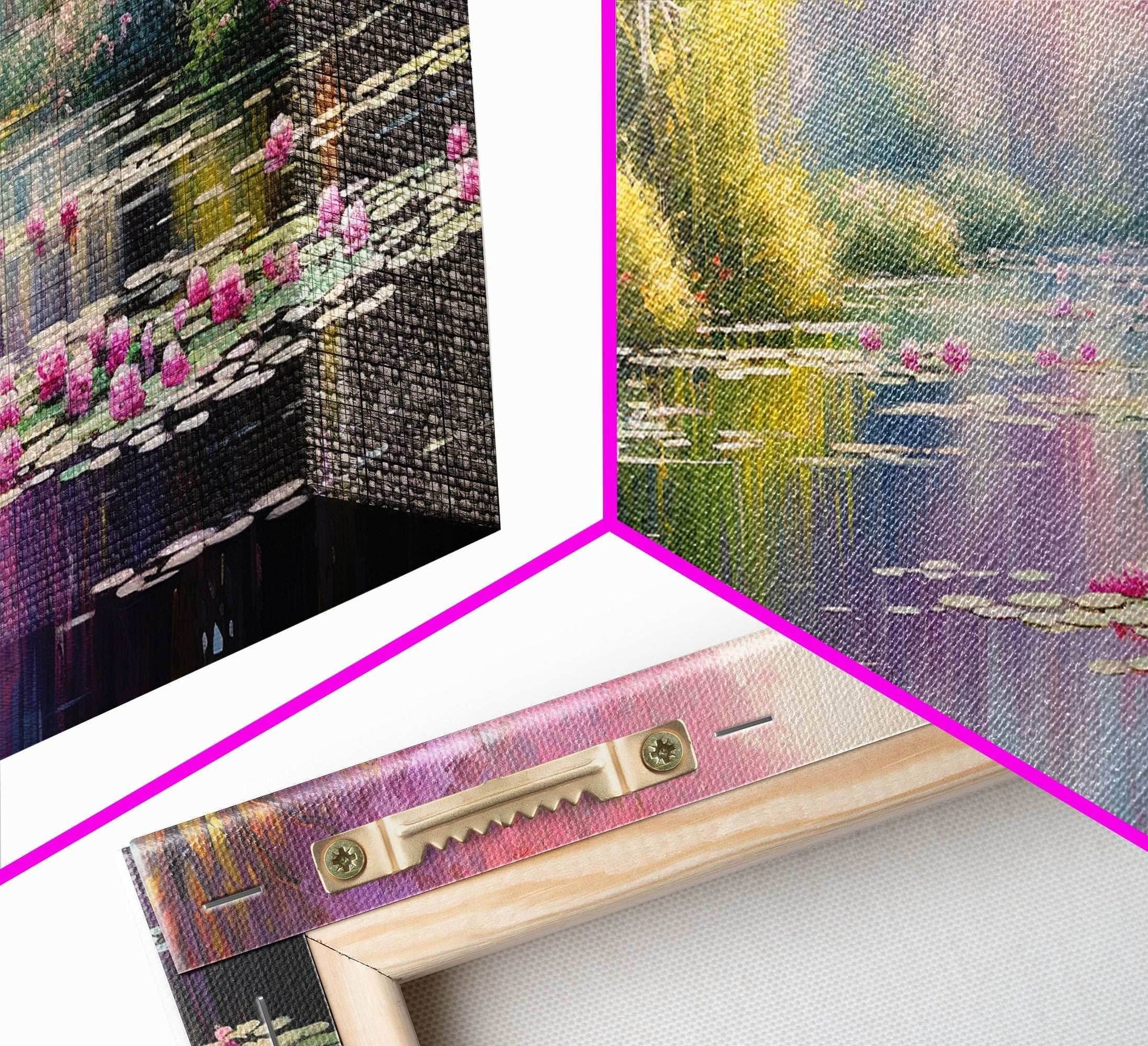 Fantasy Art, Lake Wall Print, Water Lilies Wall Art, Trees Wall Art, Panoramic Art, Wall Art, Canvas Art, Landscape Art, Long Wall Art - 10x20 Inches / Gallery Wrap Canvas - Ready To Hang