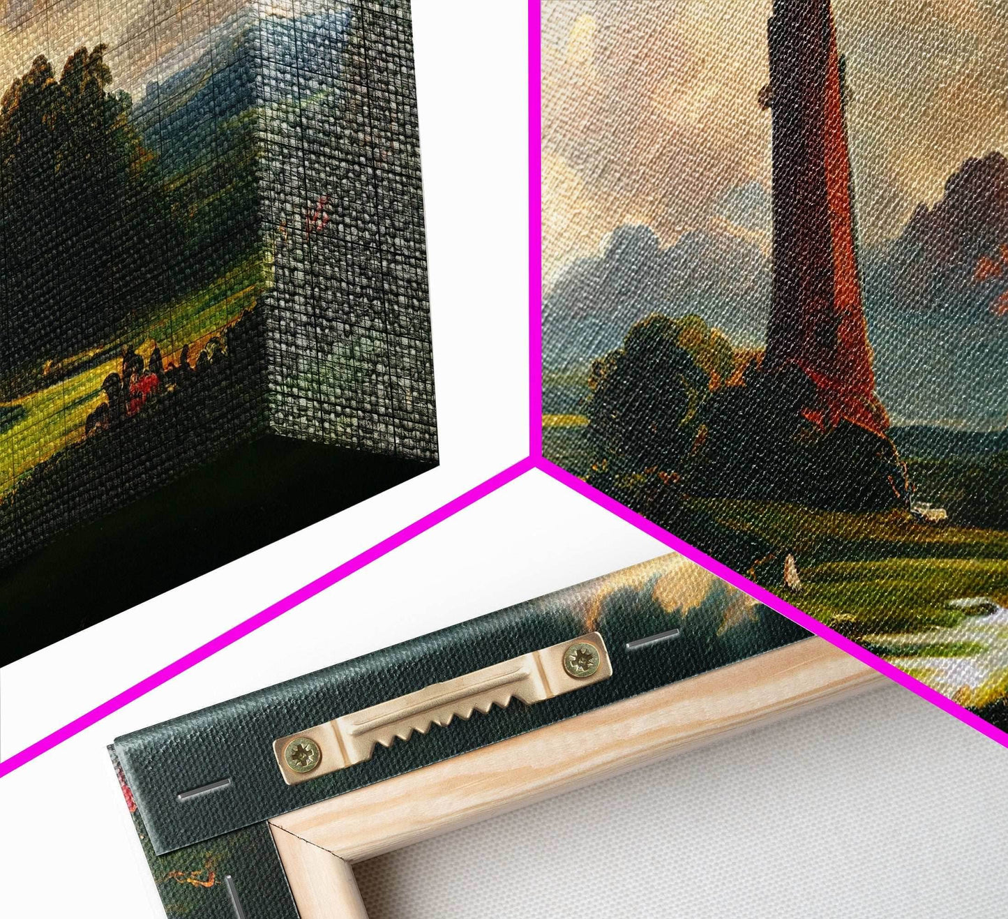 The Dark Tower, 3 Piece Panoramic Art, High Fantasy Concept Art, 3 Piece Wall Art, Ready To Hang Canvas Print - 8x12 In. - 3 Pieces / Stretched Canvas
