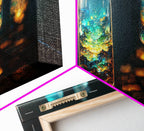 Miniature world in a bottle canvas print, high fantasy wall art, magical wall art, ready to hang wall art - 10x20 Inches / Gallery Wrap Canvas - Ready To Hang