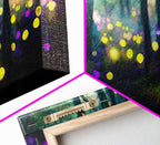 Magical forest with fairies canvas print, fantasy art, cool wall art, dorm art, ready to hang wall art - 10x20 Inches / Gallery Wrap Canvas - Ready To Hang