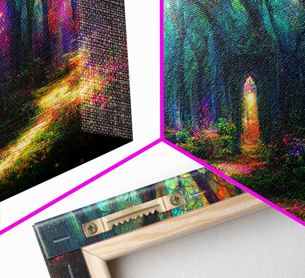 Beautiful Fantasy wall art, canvas print, magical forest, fantasy landscape art, ready to hang wall art - 8x12 Inches / Gallery Wrap Canvas - Ready To Hang