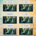 Waterfall wall art, canvas print, giclee, fantasy wall art, water color, nature wall decor, water landscape art, serenity art - 10x20 Inches / Gallery Wrap Canvas - Ready To Hang