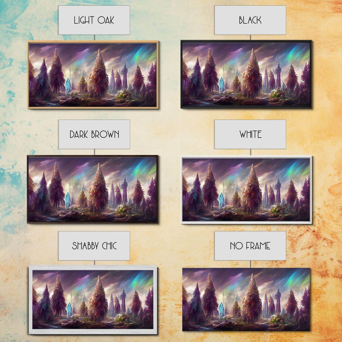 Psychedelic wall art canvas print, trippy wall art, Panoramic nature landscape wall art, fantasy art - 10x20 Inches / Gallery Wrap Canvas - Ready To Hang