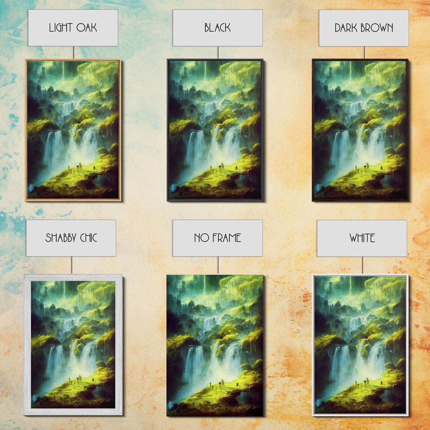 High Fantasy RPG concept art, Fantasy Landscape, Framed Canvas Print, Ready To Hang Framed Wall Art, Living Room Wall Decor - 8x12 Inches / Gallery Wrap Canvas - Ready To Hang