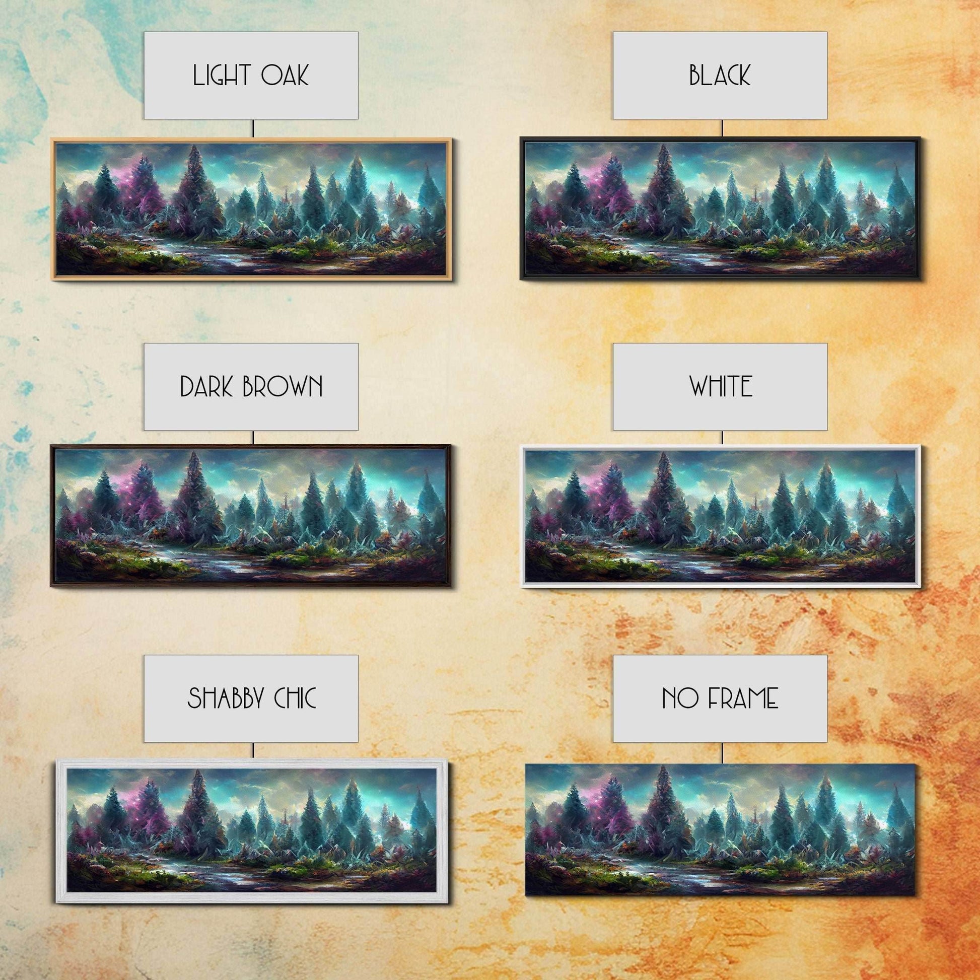High Fantasy Forest Wall Art, Ready To Hang Canvas Print, Panoramic Art, Fantasy RPG Concept Art - 10x30 Inches / Gallery Wrap Canvas - Ready To Hang