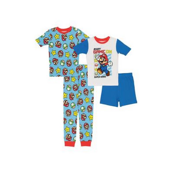Nintendo Boys Pajamas Cotton 4 Piece Set, Size 6
