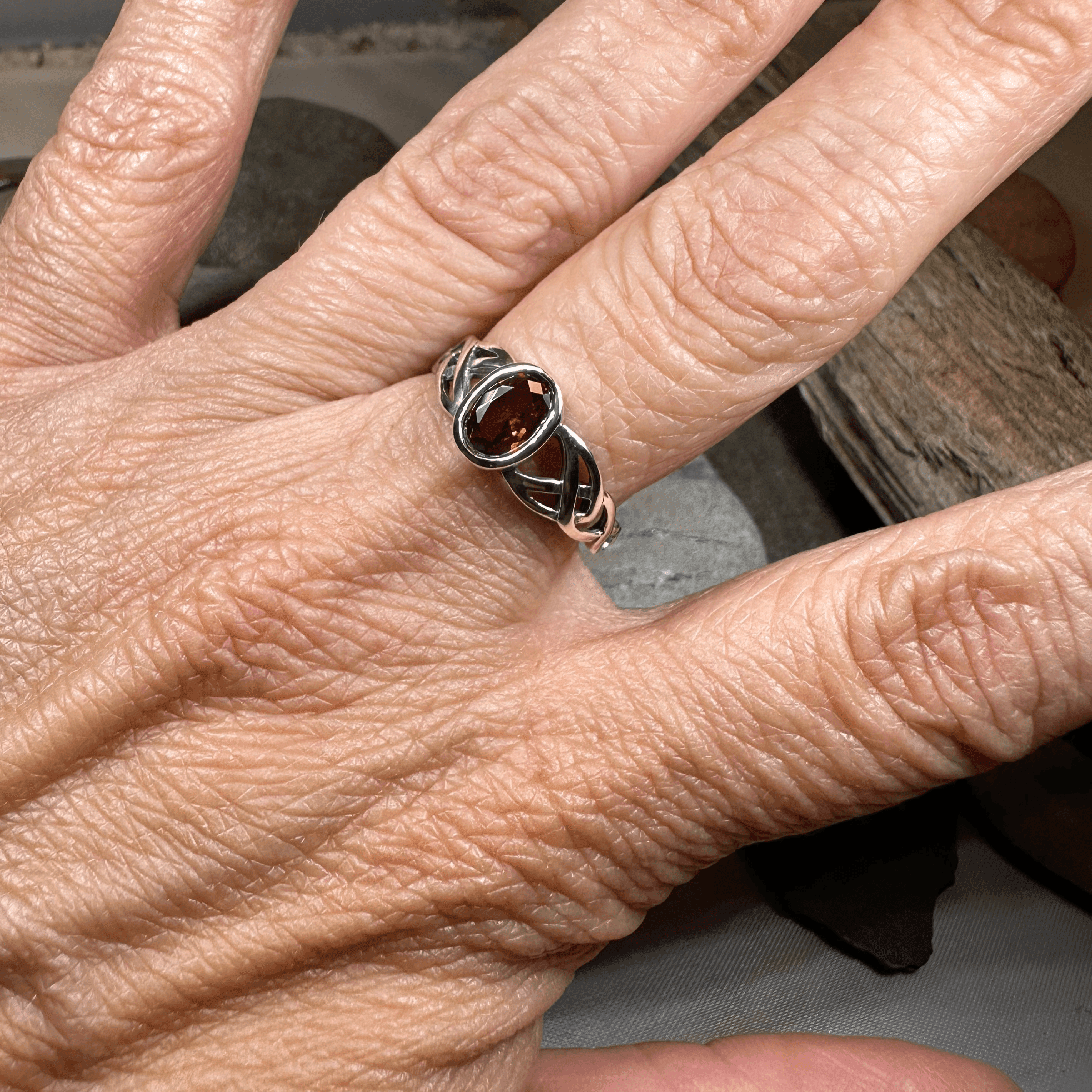 Andie Trinity Knot Ring - 4 / Pink Sapphire