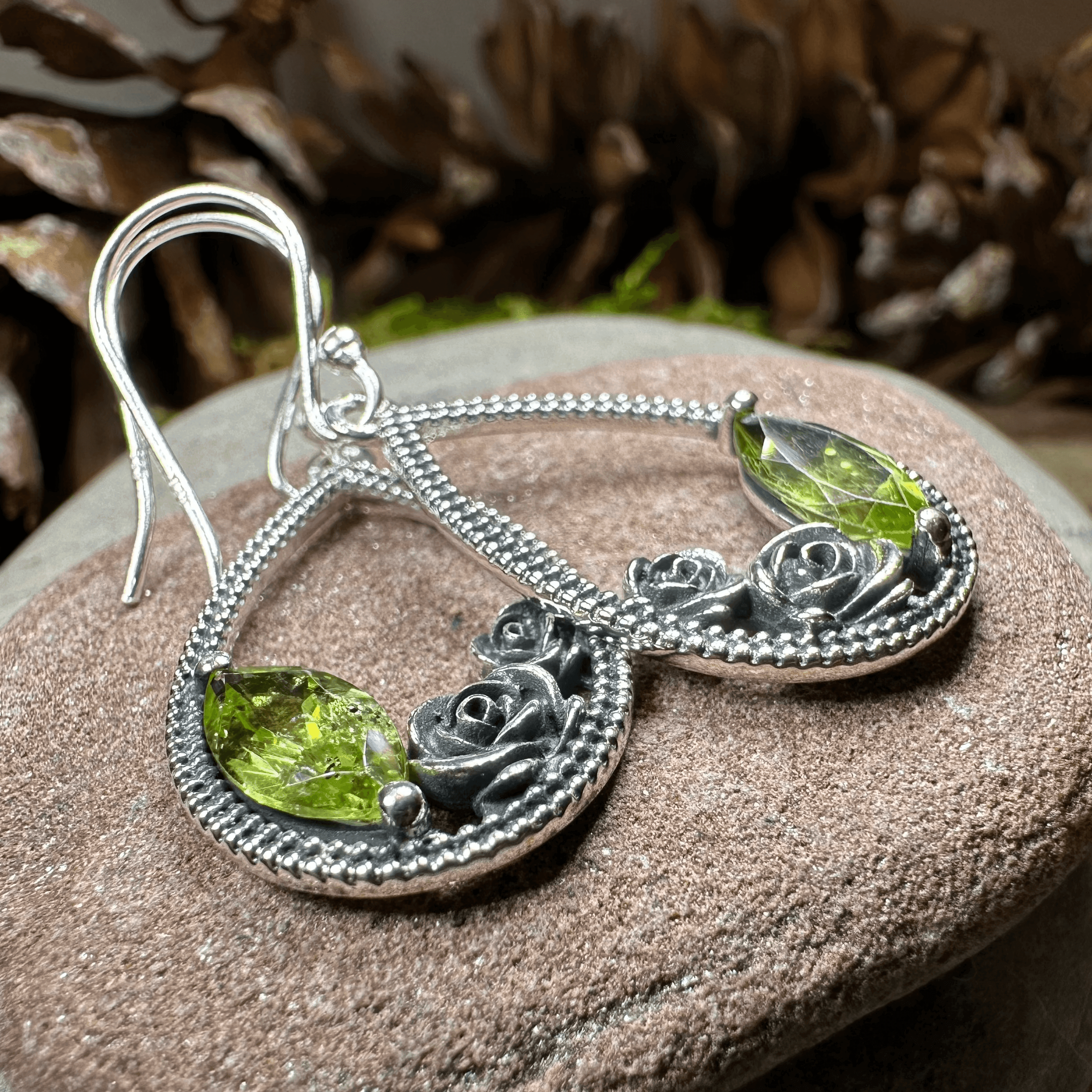 Sweet Irish Rose Earrings - Peridot