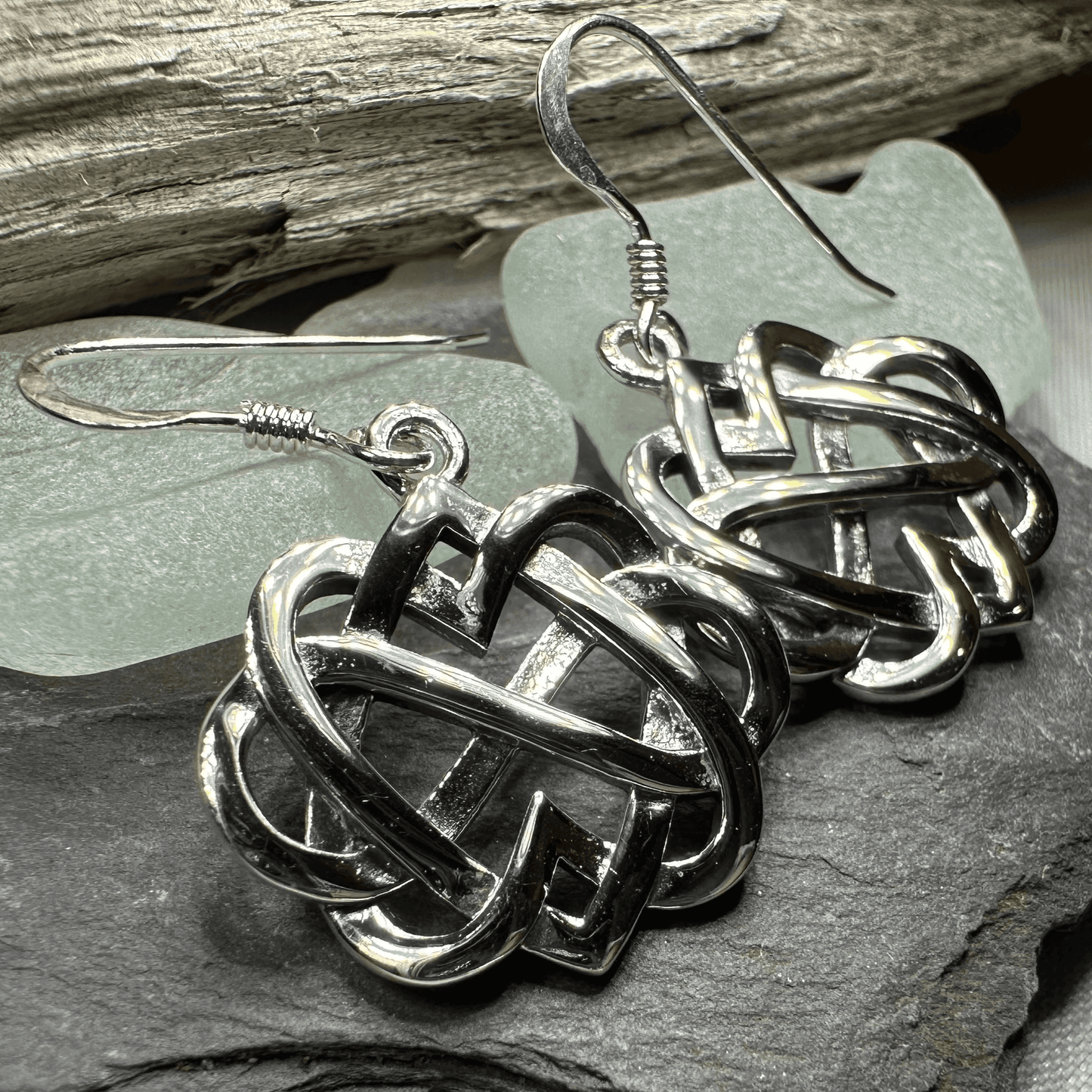 Infinite Love Heart Earrings - Silver