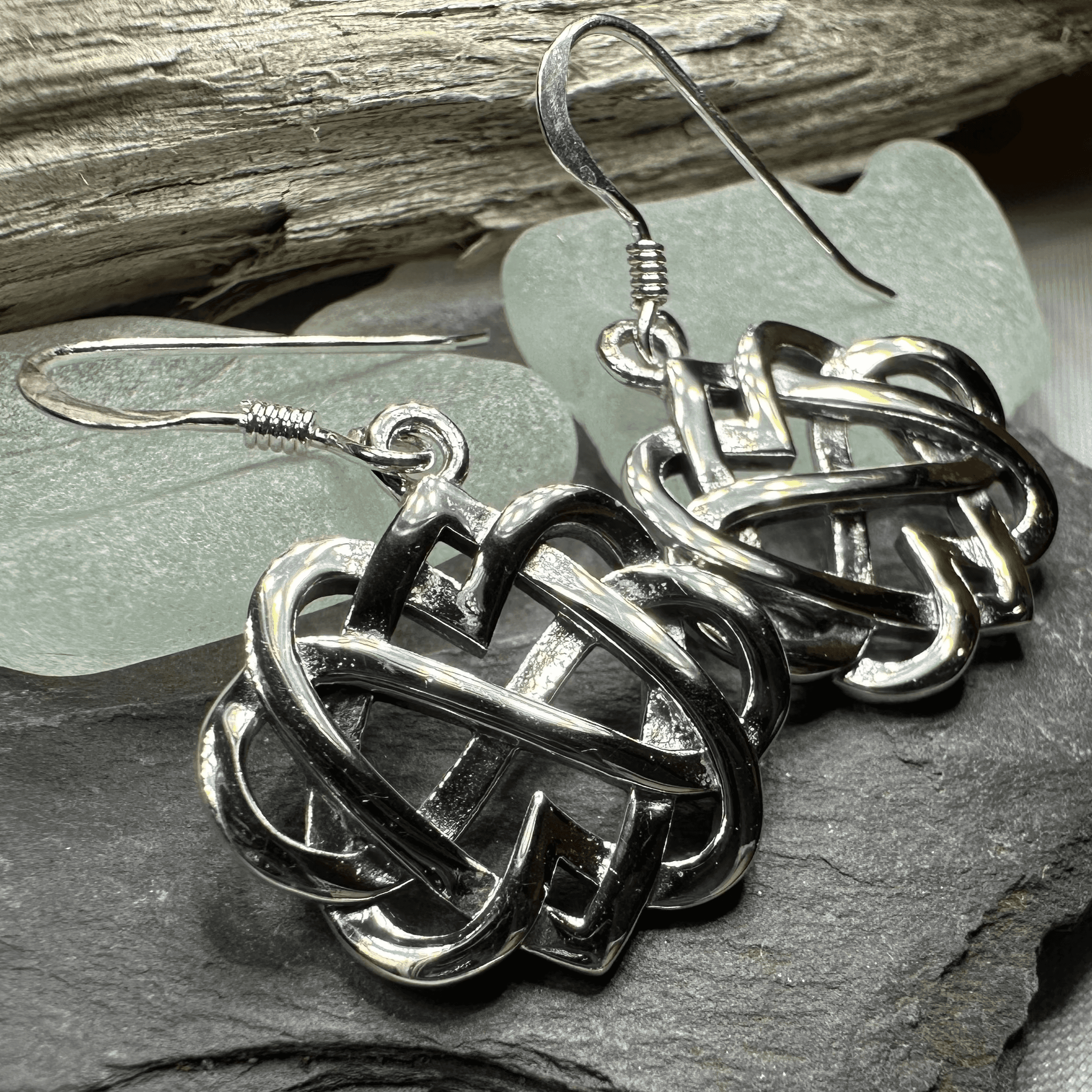 Infinite Love Heart Earrings - Silver