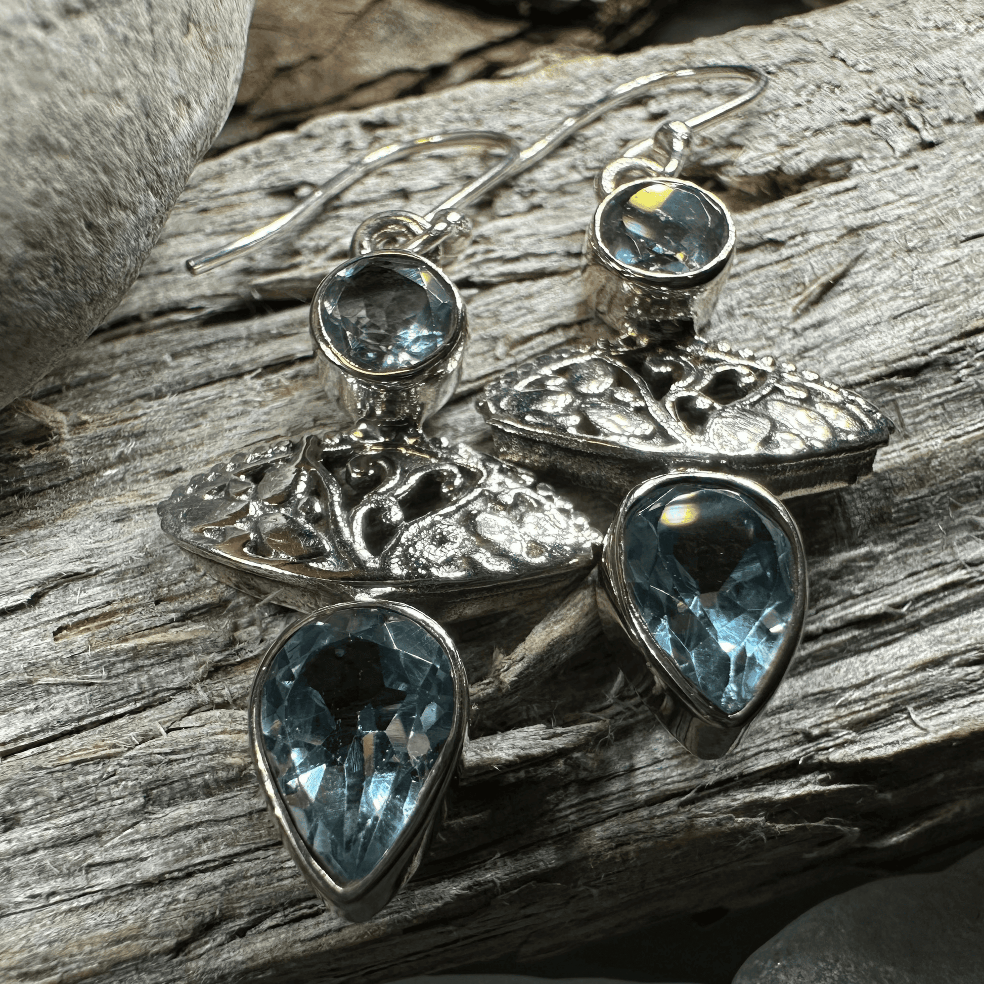 Celtic Morning Blue Topaz Earrings - 