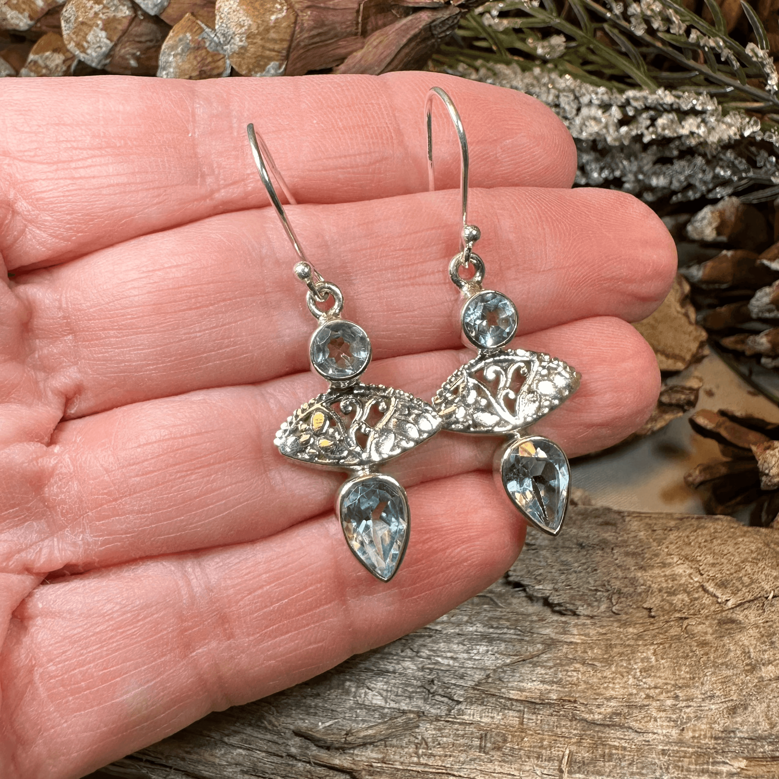 Celtic Morning Blue Topaz Earrings - 