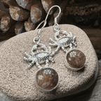 Seychelles Crab Earrings - Round
