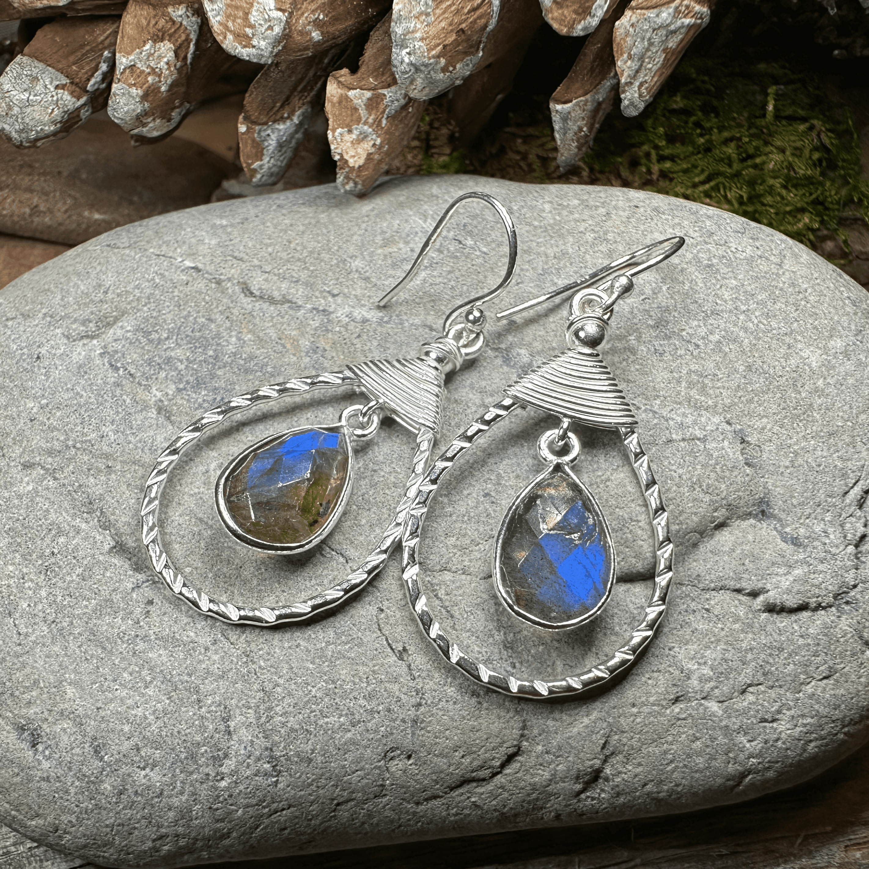 Delyth Celtic Earrings - Moonstone