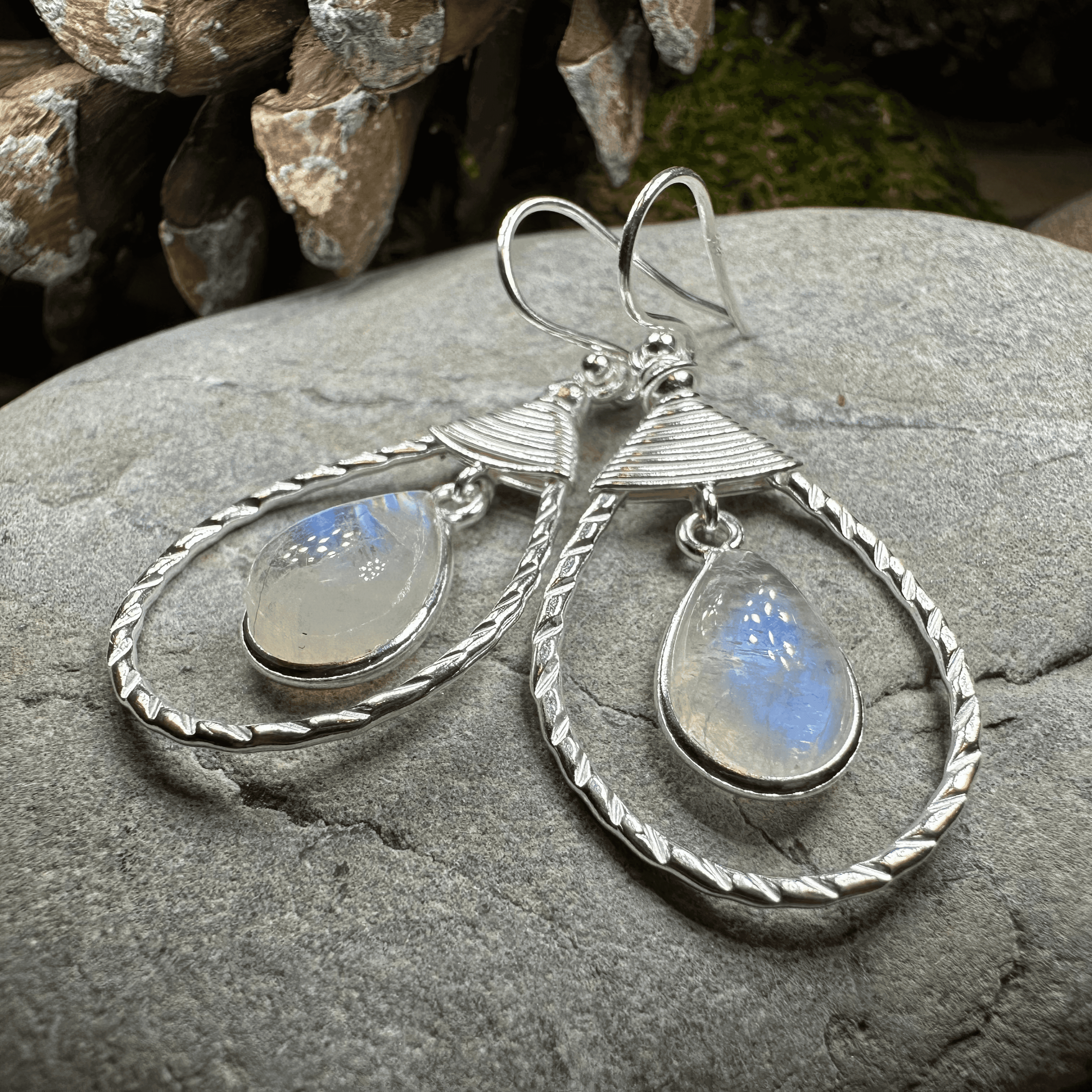 Delyth Celtic Earrings - Moonstone