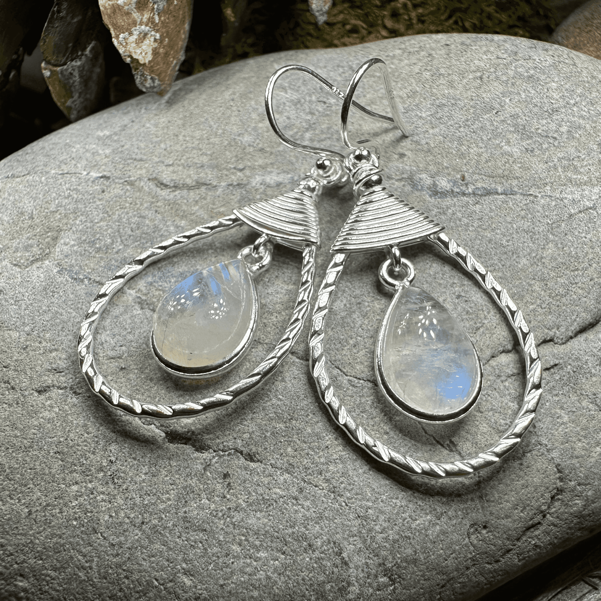 Delyth Celtic Earrings - Moonstone