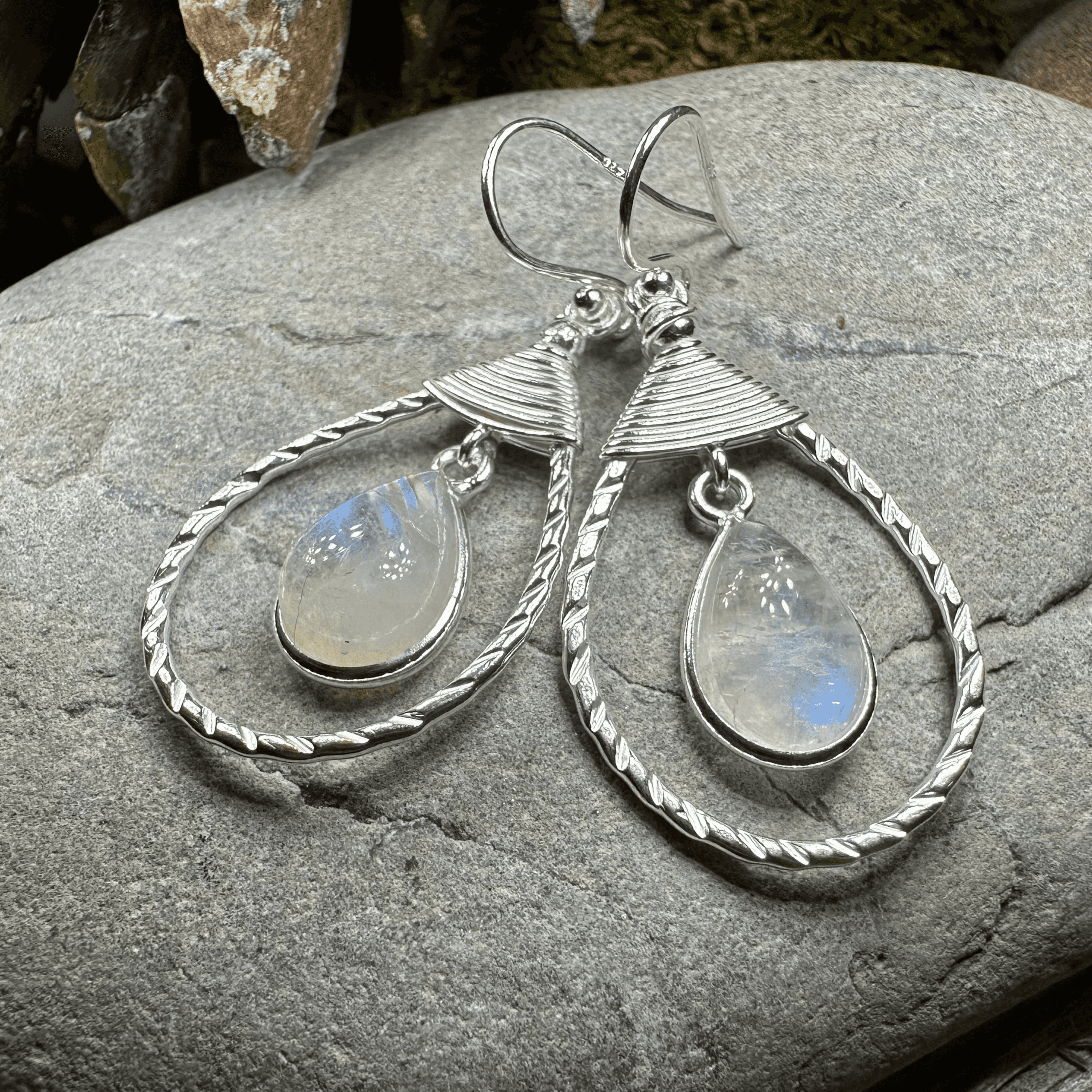 Delyth Celtic Earrings - Moonstone