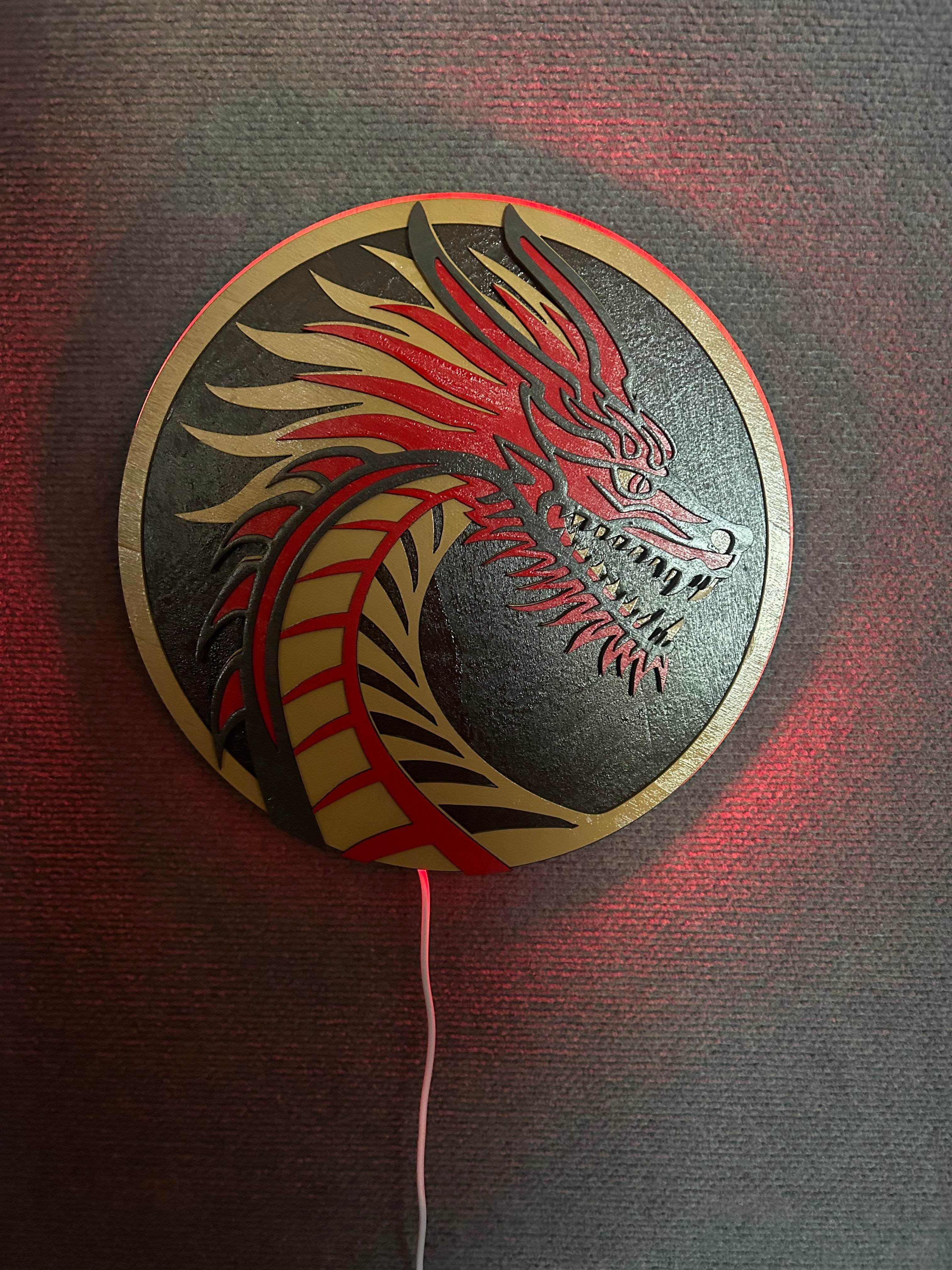 3D Backlit Dragon - Backlit