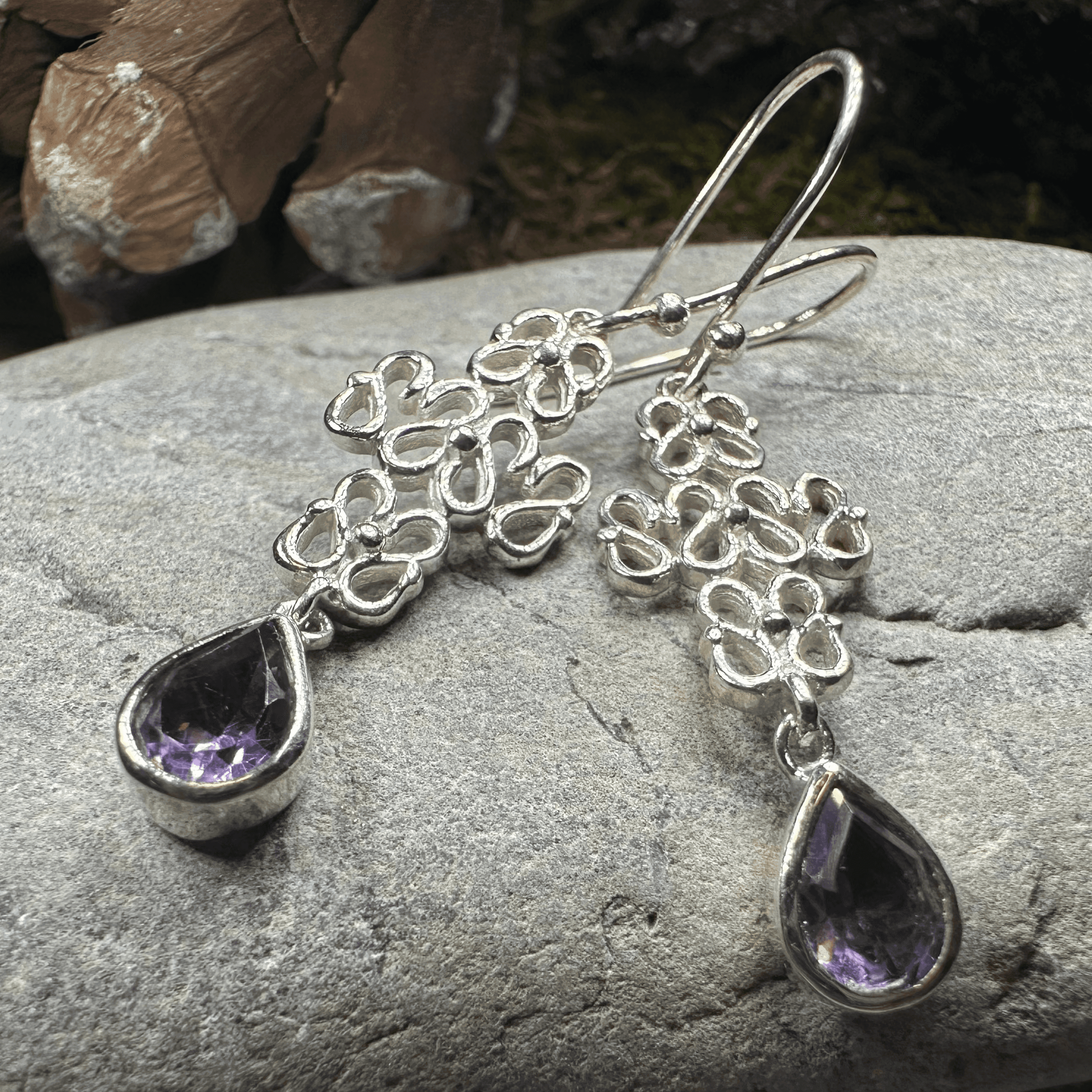 Leanna Celtic Knot Earrings - Amethyst