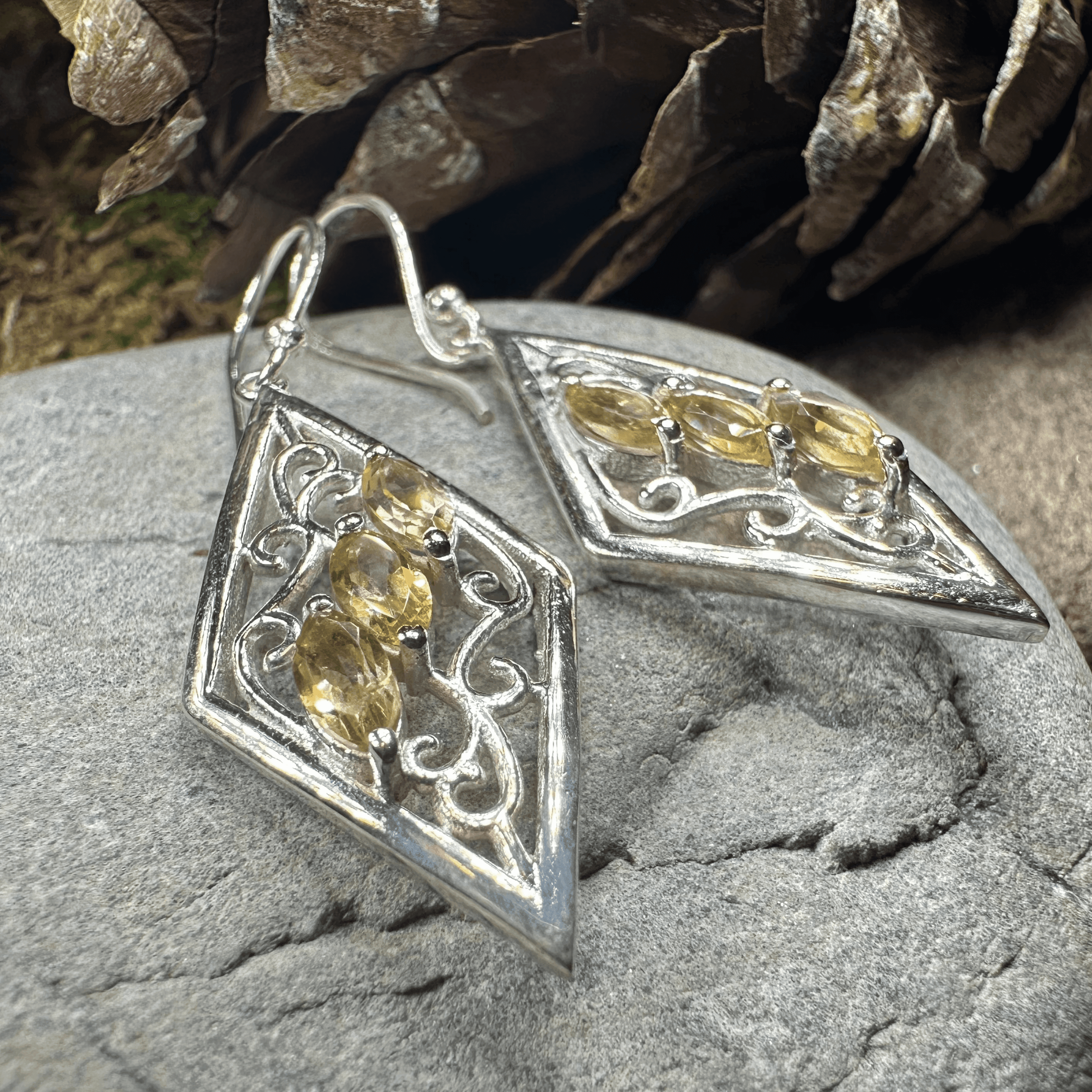 Mira Celtic Knot Earrings - Citrine