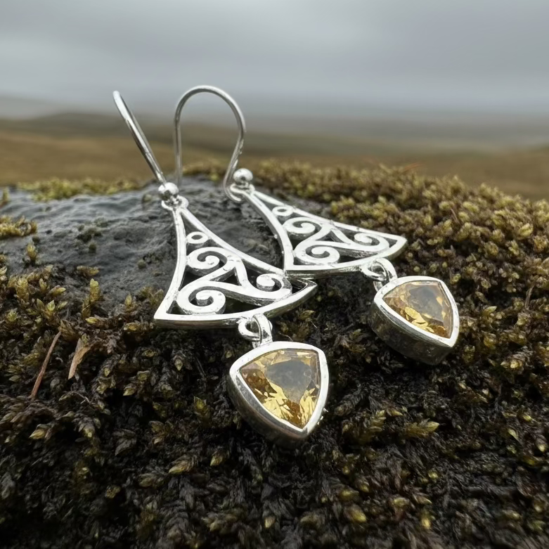 Teleri Triple Spiral Earrings