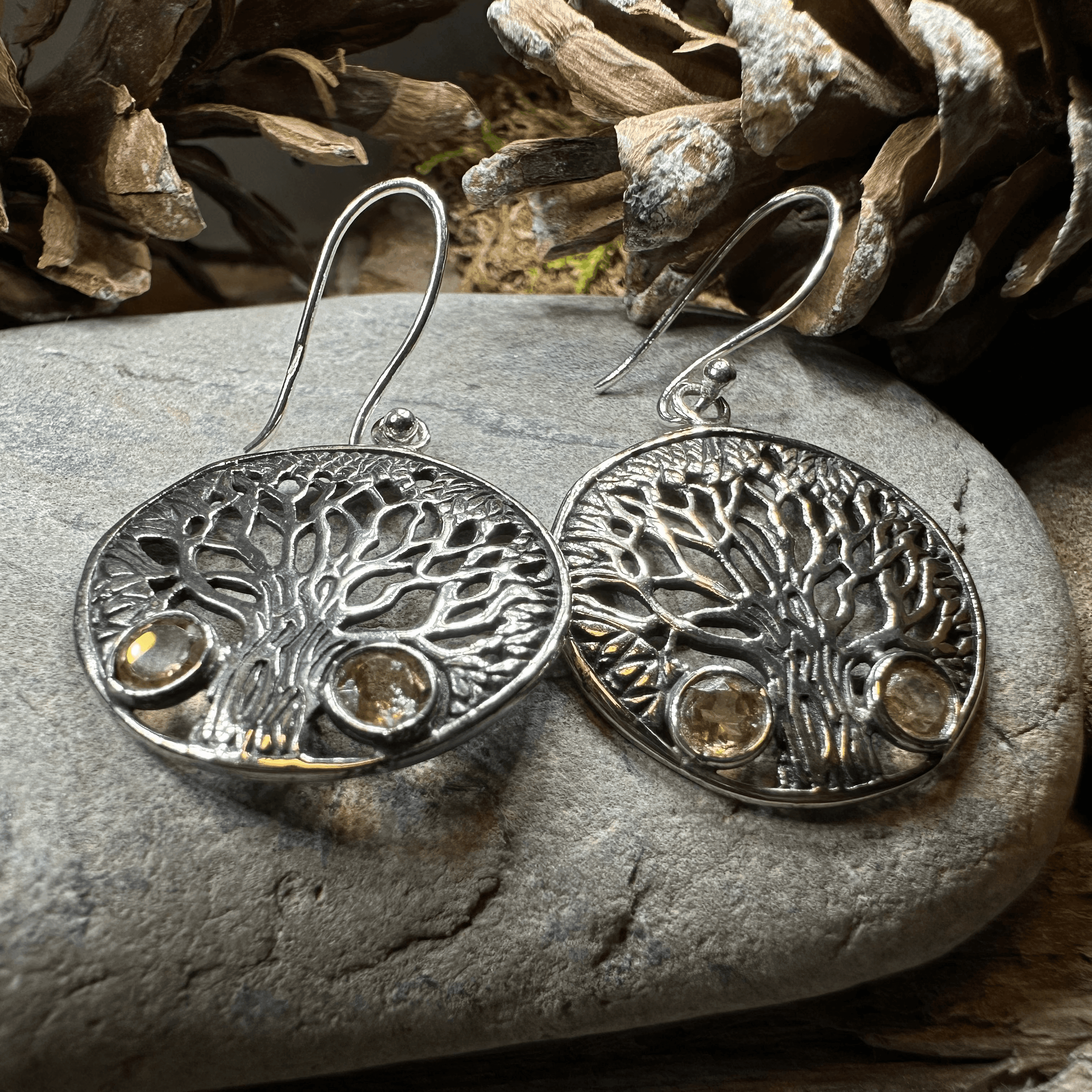 Eden Tree of Life Citrine Earrings - Citrine