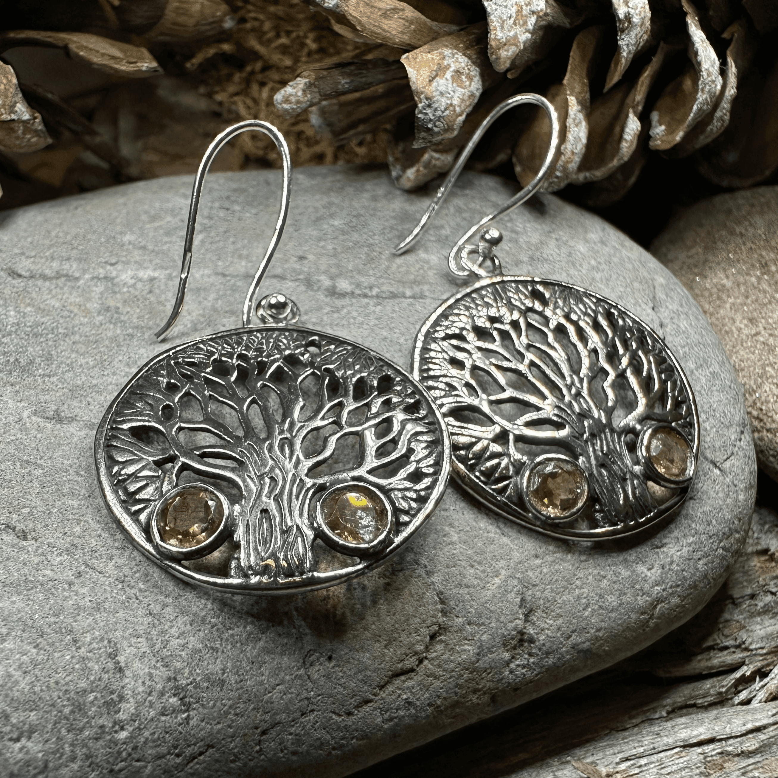 Eden Tree of Life Citrine Earrings - Citrine