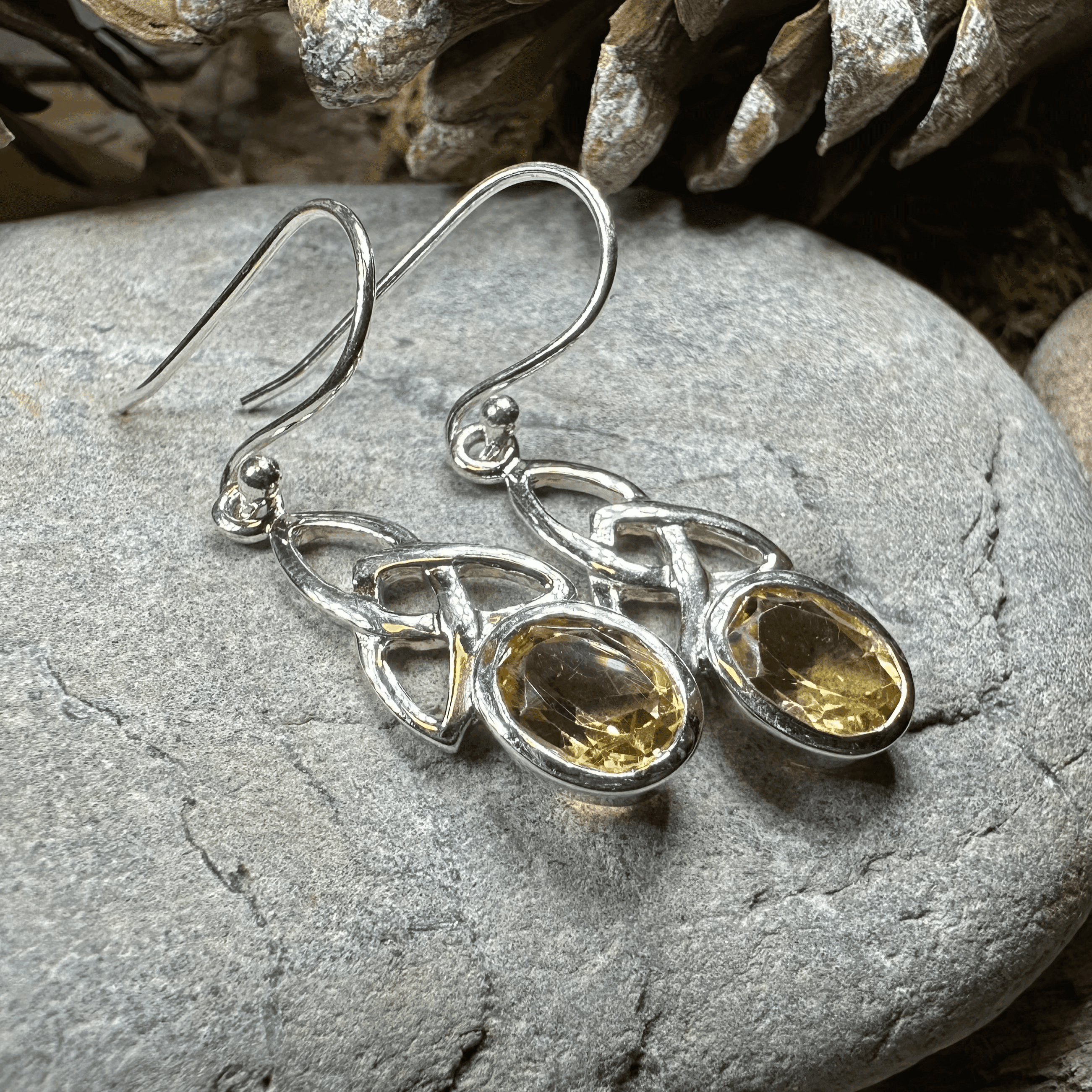 Hellena Trinity Knot Earrings - Topaz