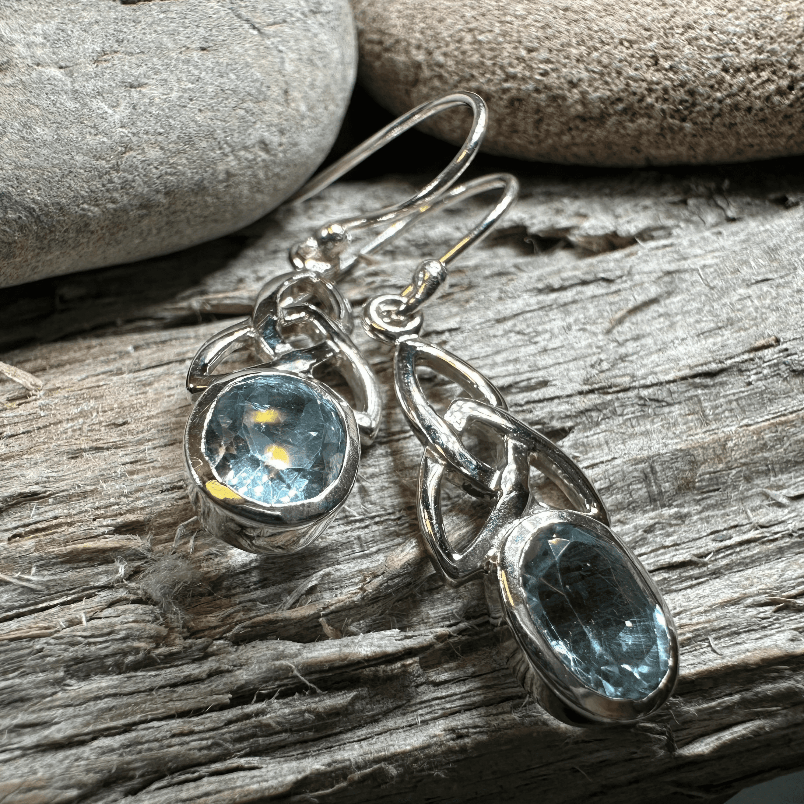 Hellena Trinity Knot Earrings - Topaz