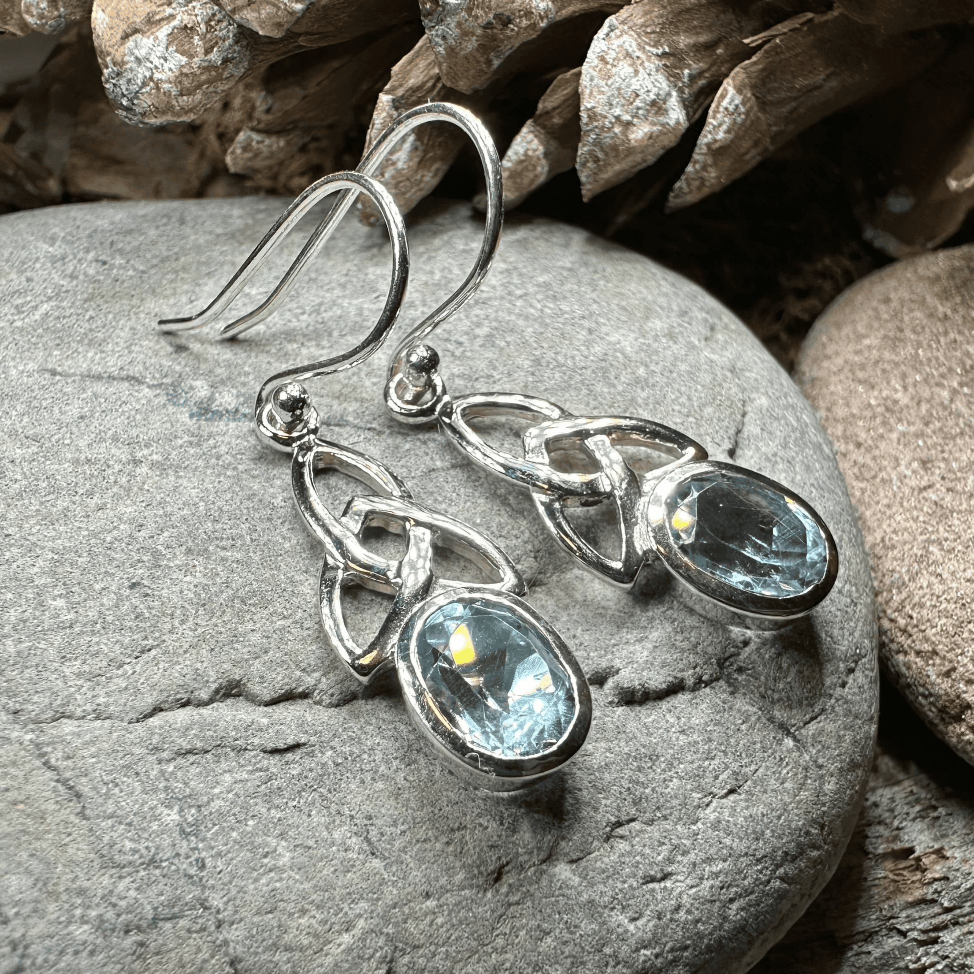 Hellena Trinity Knot Earrings - Topaz