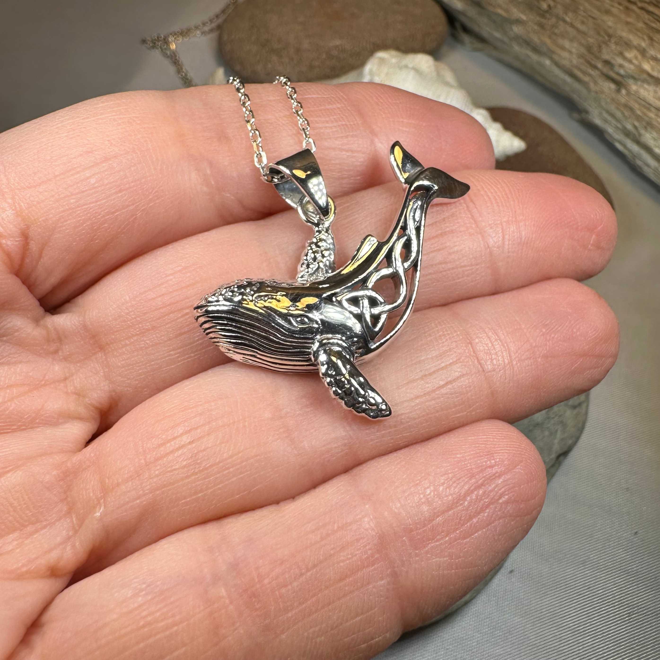 Celtic Knot Whale Necklace