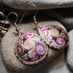 Firestorm Celtic Spiral Copper Earrings - 