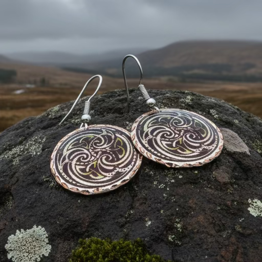 Mystical Celtic Spiral Copper Earrings