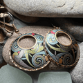 Rainswept Celtic Spiral Copper Earrings - 