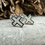 Grace Opal Cross Earrings - Gold Plate