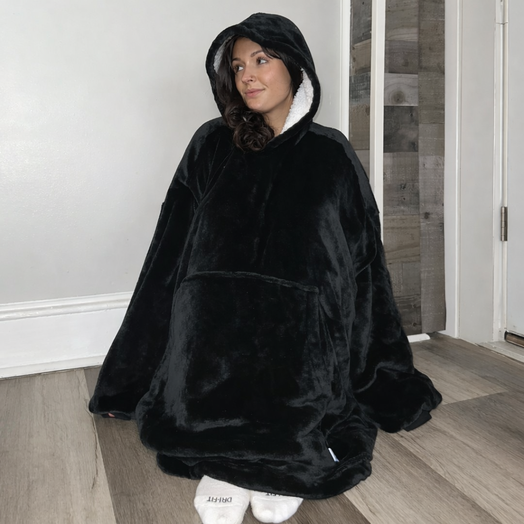 Original Oversized Microfiber & Sherpa Wearable Blanket Hoodie for Kids & Adults | OLM Toys