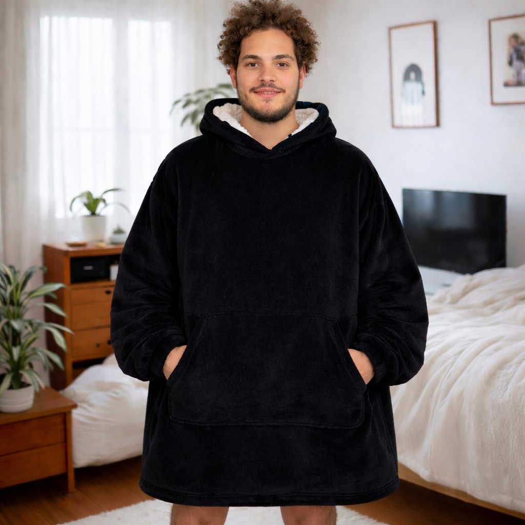 Original Oversized Microfiber & Sherpa Wearable Blanket Hoodie for Kids & Adults | OLM Toys