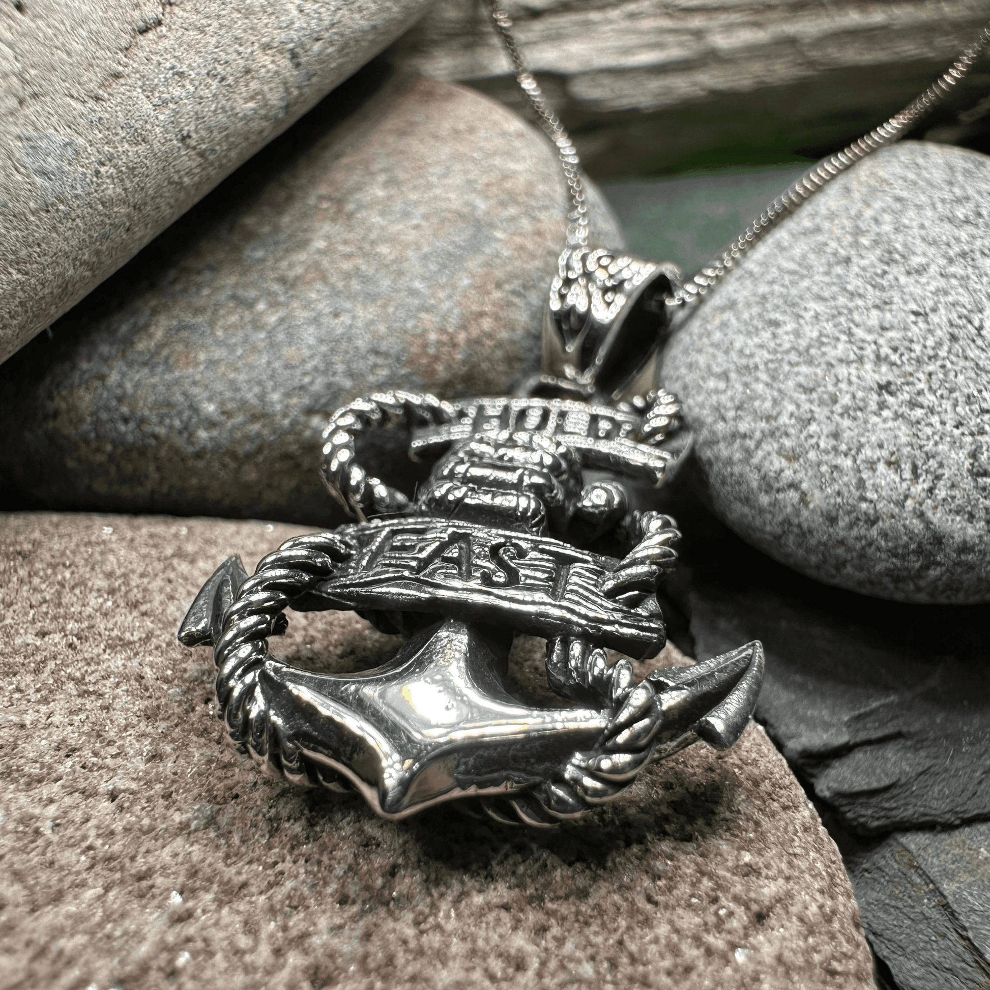 Hold Fast Anchor Necklace - 18