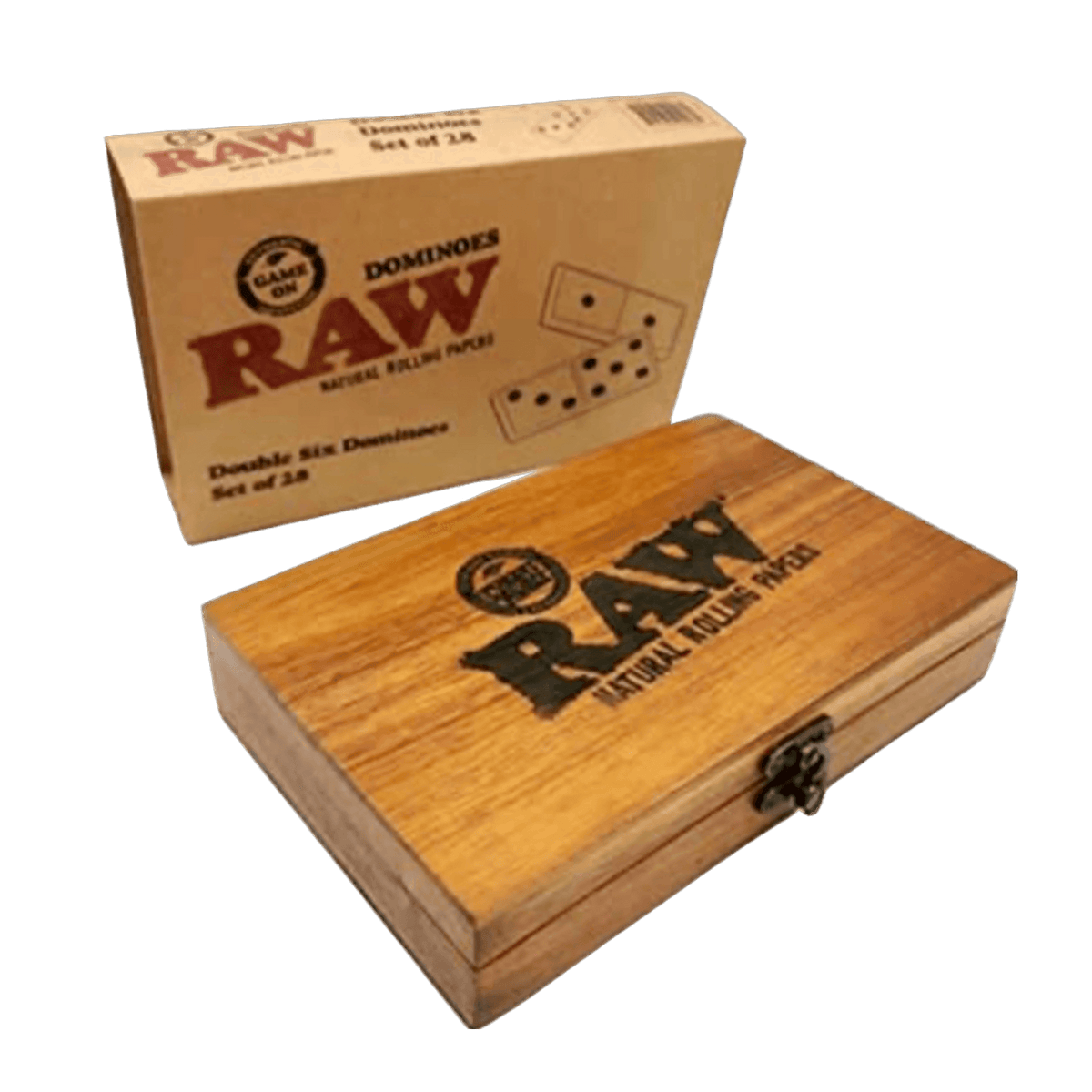 Raw Dominoes Set with Wood Case - 